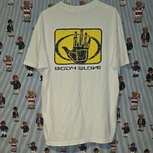 Vintage 90s Body Glove USA All Print Short Sleeve T-shirt Large Puff Print